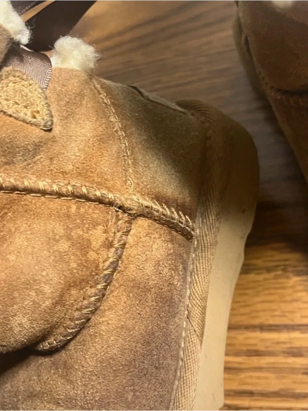 UGG Toddler Size 8 Bailey Bow II Double Ribbon Suede Boots Chestnut Brown
